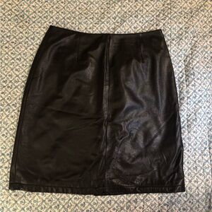 Real Black Leather Skirt